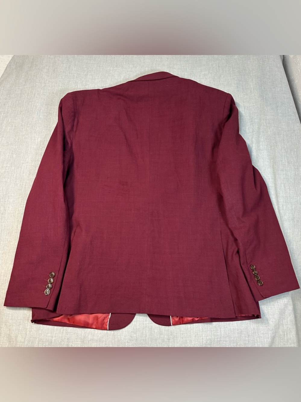 Source Unknown Men's Burdundy Two-Piece Suit Jacket & Vest - Picture 3 of 11